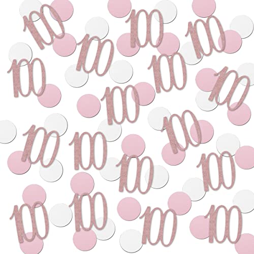 Rose Gold 100 Confetti - 200pcs Glitter Birthday & Anniversary Decoration