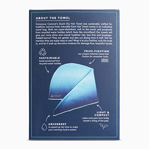 Conscious Coconut Sustainable Quick Dry Hair Towel Wrap for Frizz-Free Hair