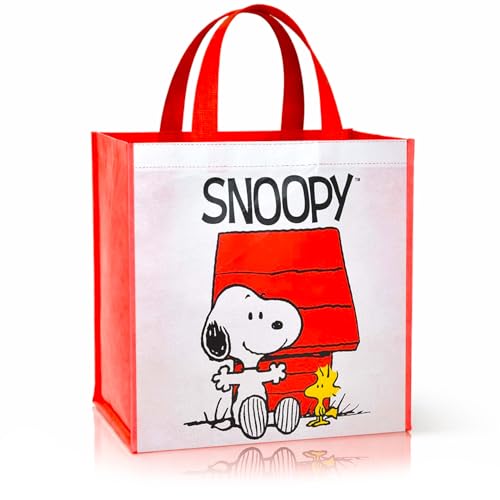 Peanuts Tote Bags Set - 2 Pack Snoopy Grocery Bags for Kids & Adults