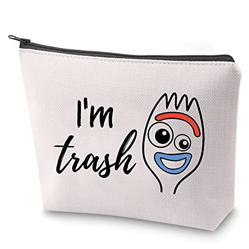 ZJXHPO Forky I'm Trash Makeup Bag - Waterproof Zipper Pouch