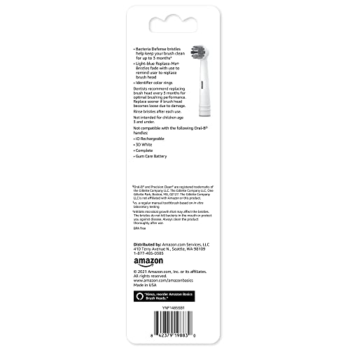 Amazon Basics Electric Toothbrush Replacement Heads for Oral-B, 3 Pack