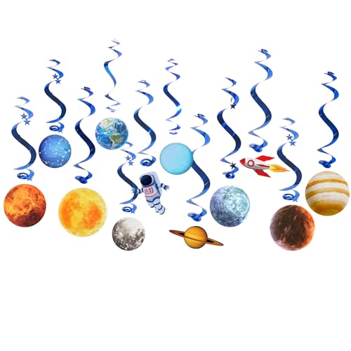 Solar System Hanging Swirls - 12 Outer Space Party Decorations