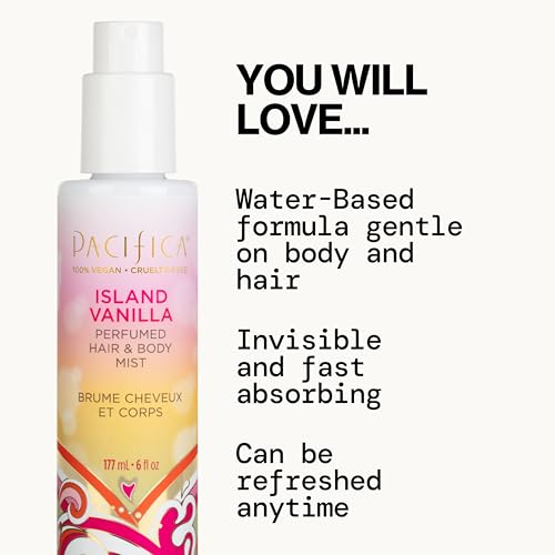 Pacifica Island Vanilla Hair Mist & Body Spray - 6 oz Vegan Perfume