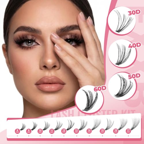 800pcs Wispy Lash Clusters Kit with Bond, Seal & Tools (30D/40D/50D)