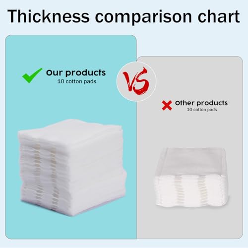 Hypoallergenic Cotton Pads for Face, 200PCS - Ultra-Soft & Lint-Free