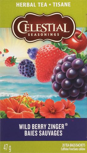 Celestial Seasonings Wild Berry Zinger Herbal Tea - Caffeine Free, 20 Bags
