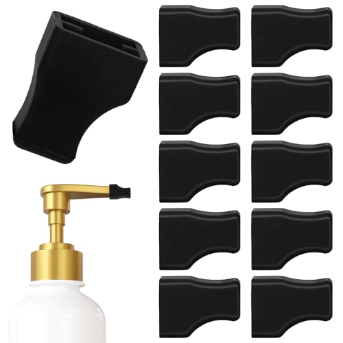 10-Pack Coffee Syrup Pump Tip Covers - Black Silicone Pourer Caps