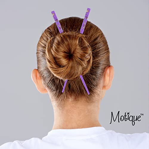 Butterfly Hair Sticks Set of 4 for Women - Red and Purple Hair Chopsticks