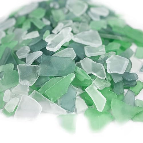 CYS EXCEL Sea Glass Vase Filler - Palm Green, Light Green & Clear (24oz)