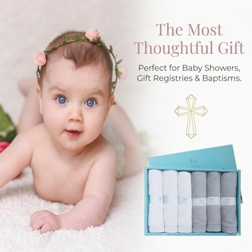 Elves Bamboo Viscose Washcloths - Soft Reusable Face Towels, 6-Pack