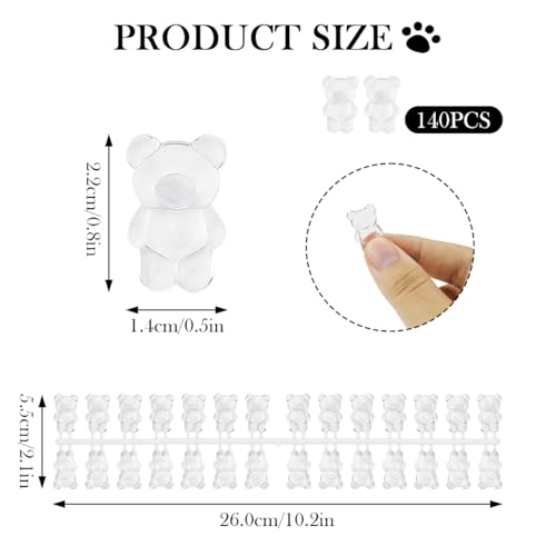 140pcs Bear Nail Polish Color Display Cards - Acrylic Swatches