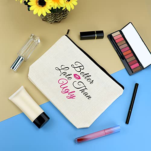 Mikela 360_NO2 Funny Female Makeup Bag with Coworker & Friend Quotes - Travel Toiletry Organizer for Women
