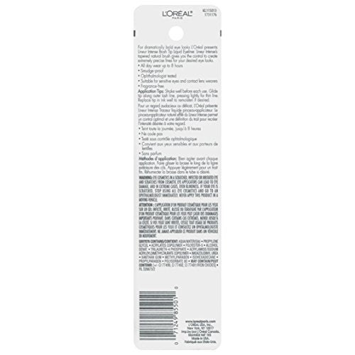 L'Oreal Paris Lineur Intense Liquid Eyeliner, Black, 0.24 Fl Oz (Pack of 2)