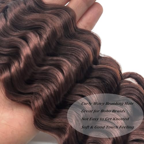UPruyo Color 33 26-Inch Pre-Stretched Wavy Crochet Braiding Hair Extensions for Boho & Knotless Braid - Pack of 5