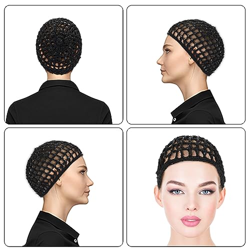COMNICO Crochet Hair Net - Elastic Mesh Cover for Curls (2pcs)
