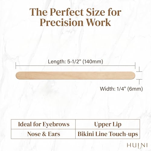 Huini Wooden Wax Applicator Sticks, 1000 Count, 1/4 x 5.5 in