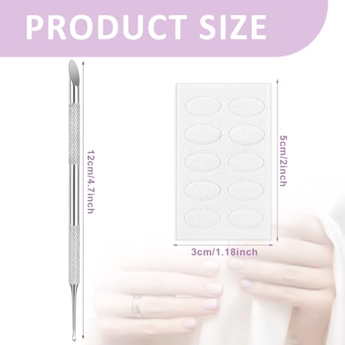 TIESOME Stainless Steel Double-Ended Nail Cuticle Pusher with Sandpaper Sheets - Manicure & Pedicure Tools