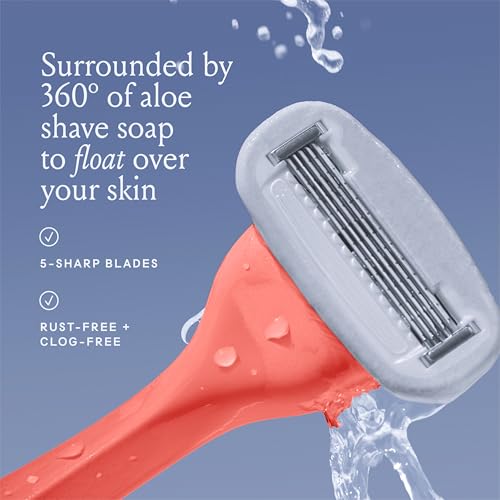 Billie Women's Razor Set - 5 Blade with Magnetic Holder & Aloe