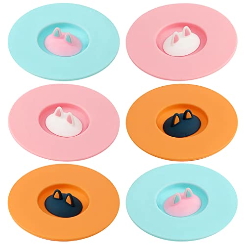 6 Pcs Cat Ear Silicone Cup Lids | Reusable & Leak-Resistant Covers