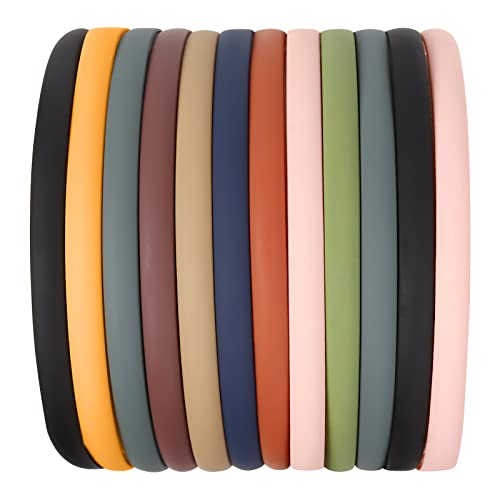 WOVOWOVO 12 Pcs Thin Plastic Headbands with Teeth - Simple Style
