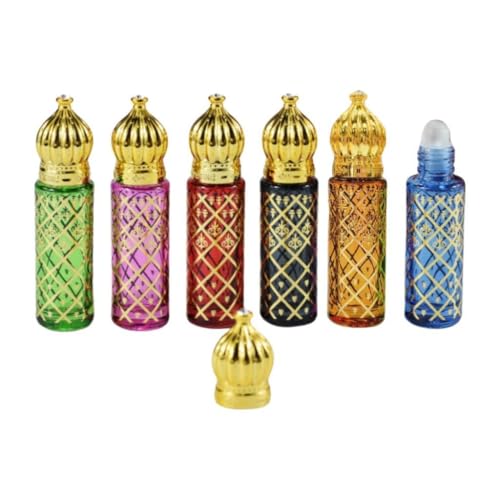 6Pcs 8ml Refillable Glass Roller Bottles for Essential Oils & Perfume