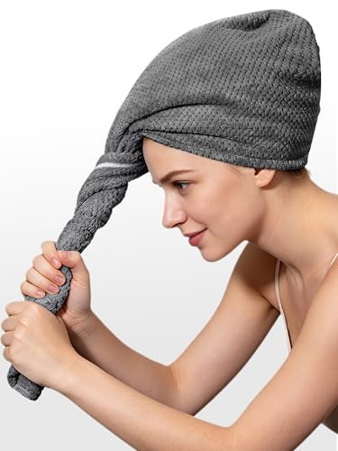 3 Pack Microfiber Hair Towel Wraps for Women - Quick Dry & Anti-Frizz