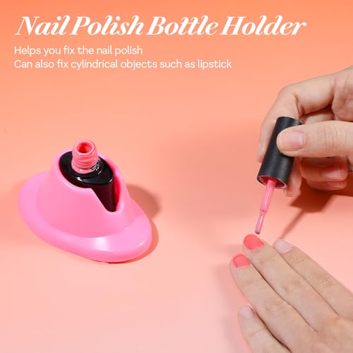 YUXIANLB 2PCS Soft Silicone Nail Polish Bottle Holders
