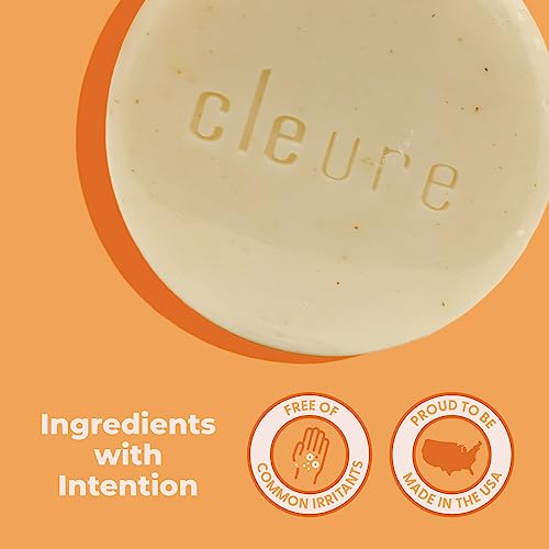 Cleure Face & Body Bar for Sensitive Skin, Fragrance-Free, 3 oz (Pack of 2)