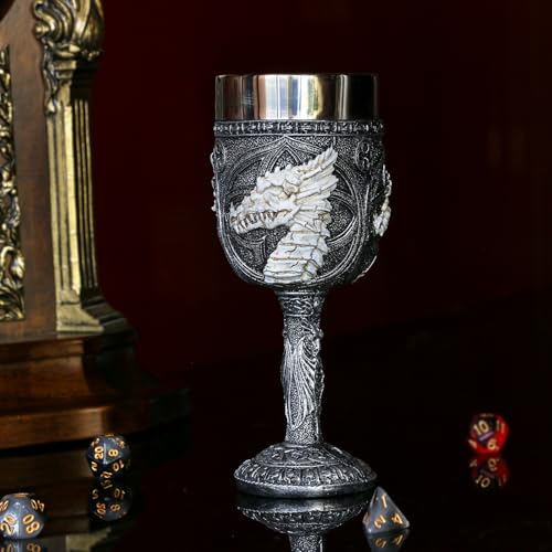 Medieval Dragon Skull Chalice - 7oz Stainless Steel Goblet