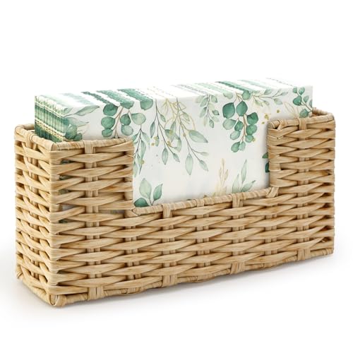 Vertical Wicker Napkin Holder for Bathroom & Kitchen - 9" x 2.3"