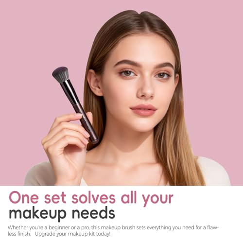 BS-MALL Coffee 14 Pcs Travel Makeup Brush Set with Case