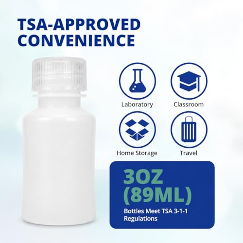 United Scientific 3 oz Travel Bottles - Leakproof & TSA Approved, 6-Pack