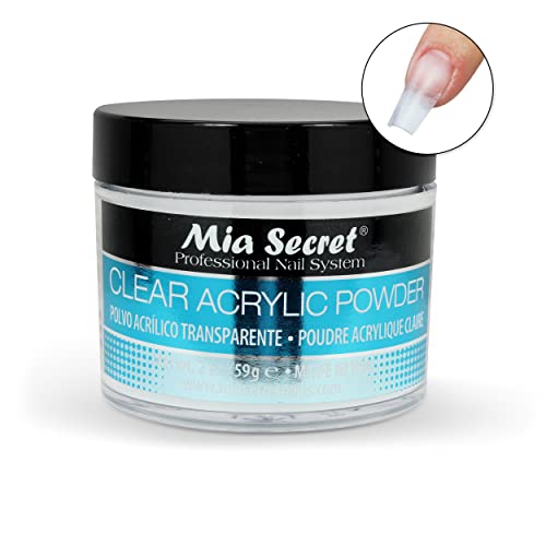 Mia Secret Clear Acrylic Powder 2oz - Professional Quality