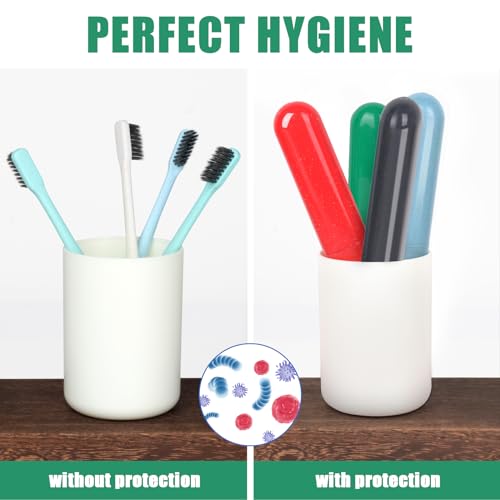Hooqict 4-Pack Portable Travel Toothbrush Cases - Colorful Protectors