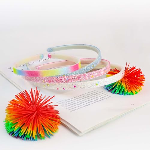 TKYPZY 6 Pack Glitter Headbands - Colorful Non-Slip Hair Accessories
