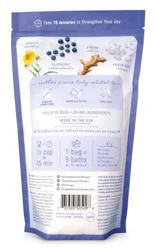 Village Naturals Therapy Blueberry Citrus Foaming Bath Soak 36 oz Pack of 2