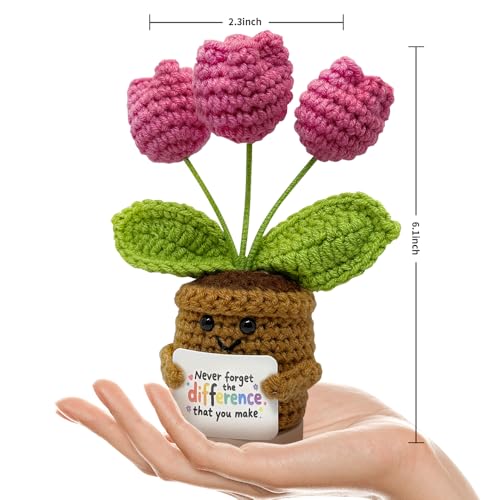 Handcrafted Purple Crochet Tulips - Thoughtful Gift for Women