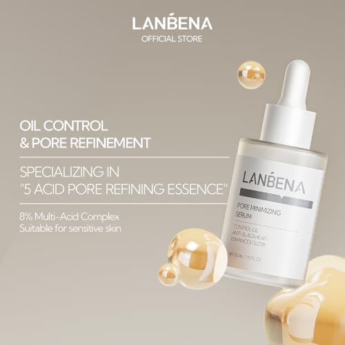 LANBENA Pore Minimizer Serum for Face, Shrinks Enlarged Pores, Oil Control & Moisturizing, 30ML - Variation: Pore Minimizing Serum