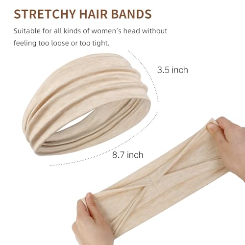 AKTVSHOW Non-Slip Wide Headbands for Women - 6 Pack Yoga & Workout