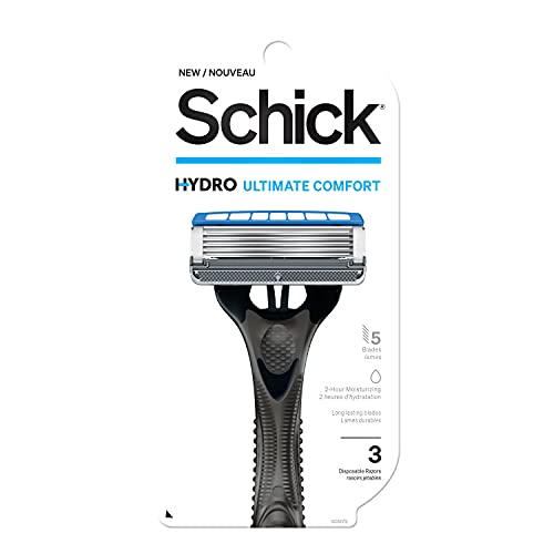 Schick Hydro Sensitive 5-Blade Disposable Razor Set of 3 for Men