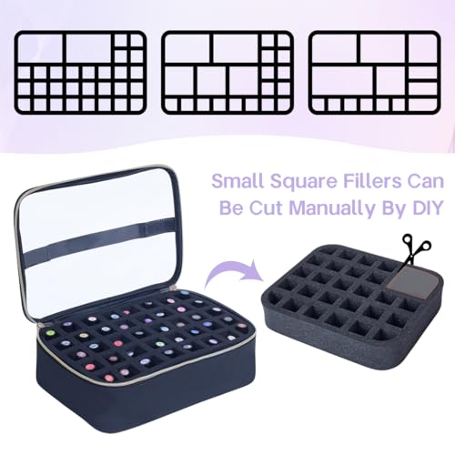UOZL Black Handle Nail Polish Organizer Case for 40 Bottles