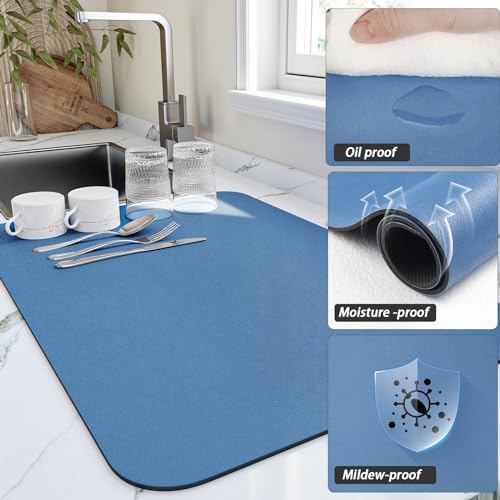 HotLive Dish Drying Mat - Absorbent & Heat Resistant, 16"x18"