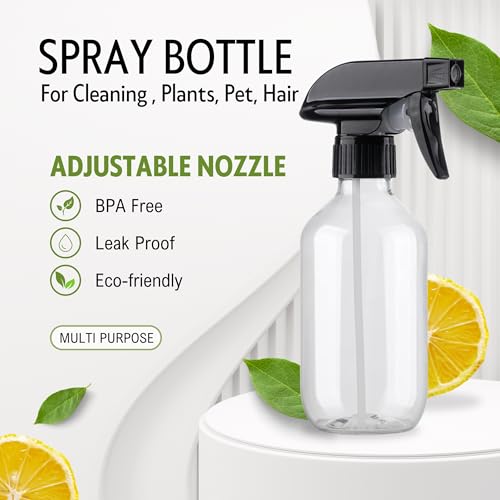 10oz Plastic Spray Bottles - 2 Pack for Plants, Cleaning & More