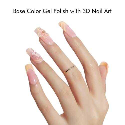FZANEST Sheer Pink Gel Nail Polish, Light Base Color Polish #303