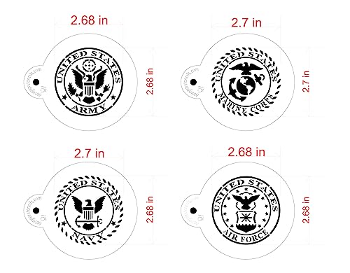 Military Seals Baking Stencils for Cookies | Food Grade Quality | 2.5" Templates