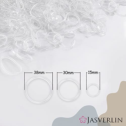 Clear Hair Elastics 2000 Pcs - Small, Medium, Large TPU Rubber Bands