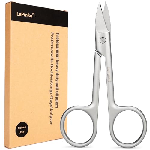 LePinko Heavy-Duty Toenail Scissors with Long Handle and Pointed Tip
