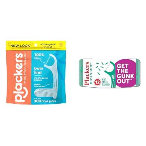 Plackers Twin-Line Dental Floss Picks with Fold-Out Toothpick