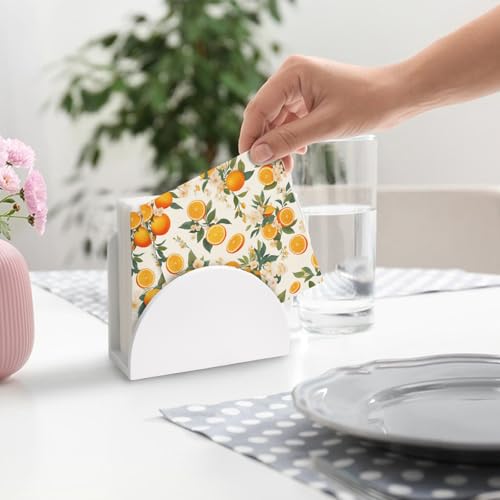 80 Pack Decorative Orange Citrus Napkins - 6.5x6.5 Inch Disposable Paper Napkins for Parties