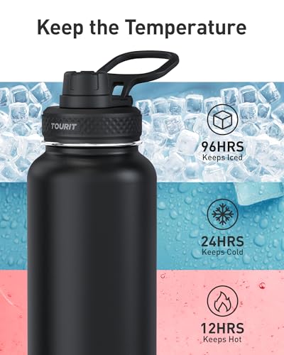 TOURIT 32 oz Insulated Water Bottle - Leakproof & BPA-Free, Pink